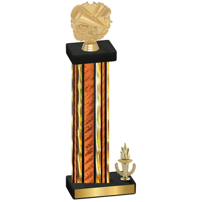 Accented Single Orange Glacier Victory Cheerleading Trophy