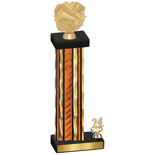 Accented Single Orange Glacier Year Cheerleading Trophy