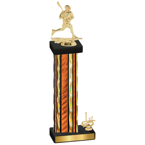 Accented Single Orange Glacier First Place Lacrosse Trophy