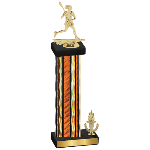 Accented Single Orange Glacier Victory Lacrosse Trophy