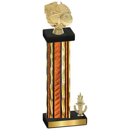 Accented Single Orange Glacier Victory Basketball Trophy