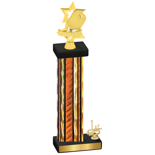 Accented Single Orange Glacier First Place Pickleball Trophy