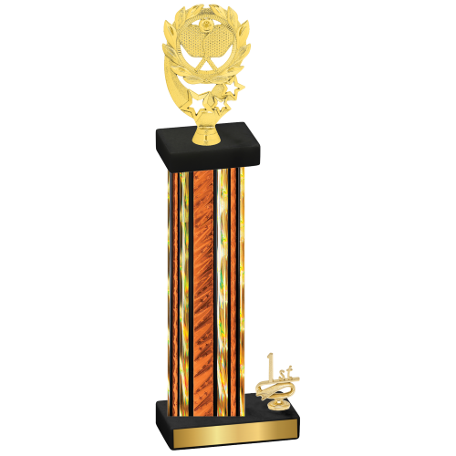 Accented Single Orange Glacier First Place Pickleball Trophy