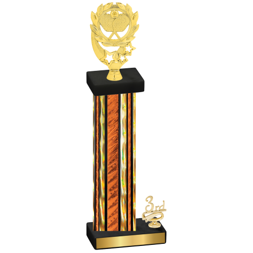 Accented Single Orange Glacier Third Place Pickleball Trophy