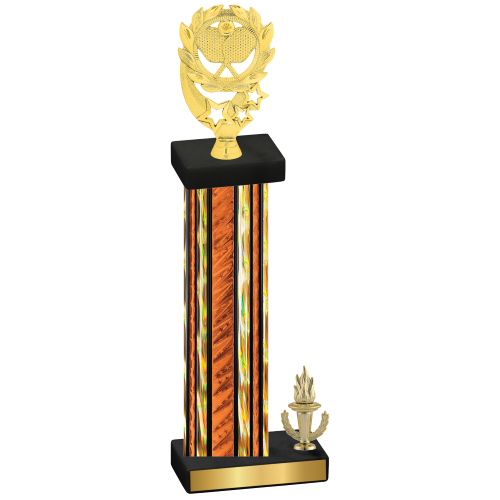 Accented Single Orange Glacier Victory Pickleball Trophy