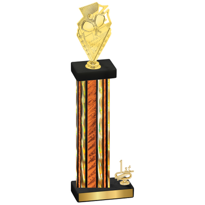 Accented Single Orange Glacier First Place Pickleball Trophy