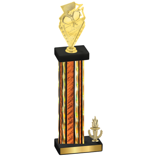 Accented Single Orange Glacier Victory Pickleball Trophy