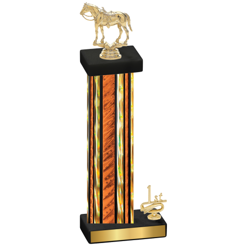 Accented Single Orange Glacier First Place Horses Trophy