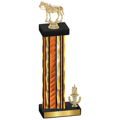 Accented Single Orange Glacier Victory Horses Trophy