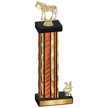 Accented Single Orange Glacier Year Horses Trophy