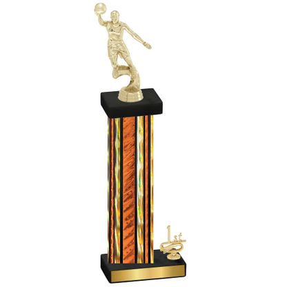 Accented Single Orange Glacier First Place Basketball Trophy