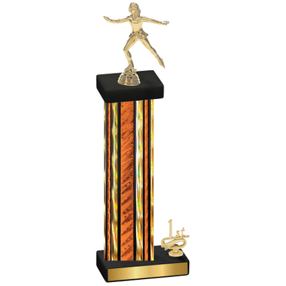 Accented Single Orange Glacier First Place Skater Trophy