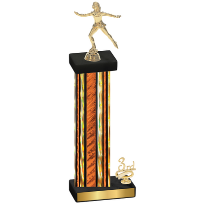 Accented Single Orange Glacier Third Place Skater Trophy