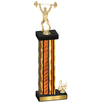 Accented Single Orange Glacier Third Place Weights Trophy