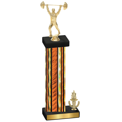 Accented Single Orange Glacier Victory Weights Trophy