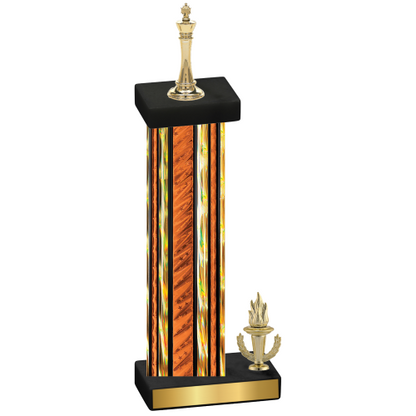 Accented Single Orange Glacier Victory Chess Trophy