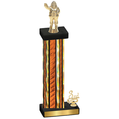 Accented Single Orange Glacier Third Place Holiday Trophy