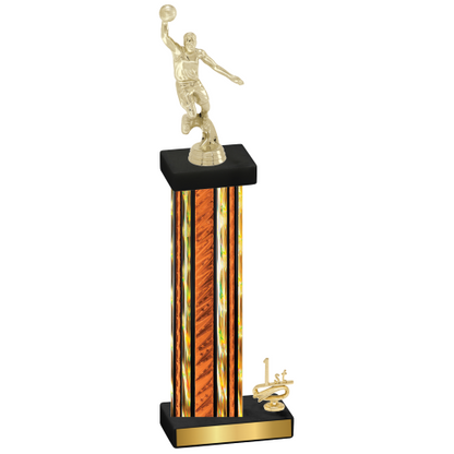 Accented Single Orange Glacier First Place Basketball Trophy