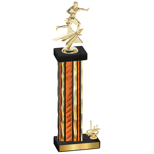 Accented Single Orange Glacier First Place Flag Football Trophy