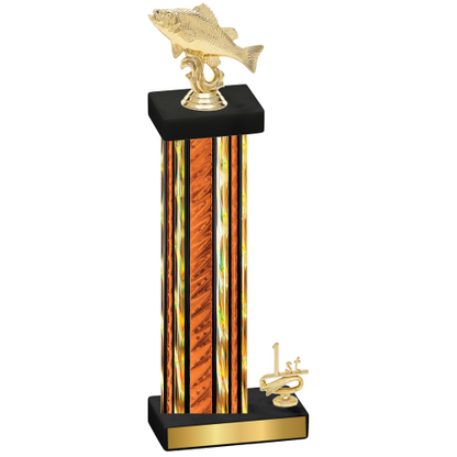 Accented Single Orange Glacier First Place Fishing Trophy