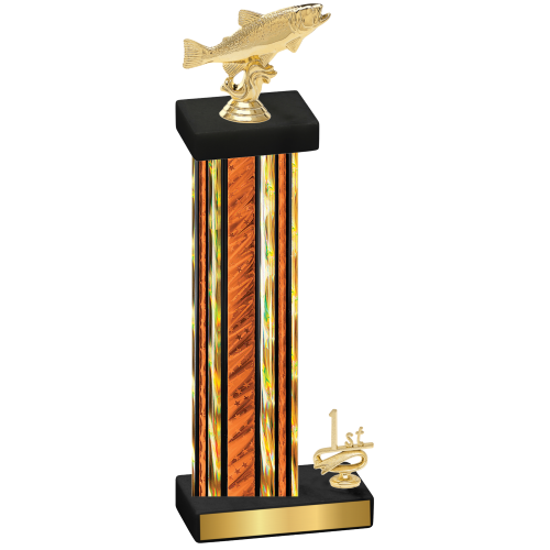 Accented Single Orange Glacier First Place Fishing Trophy