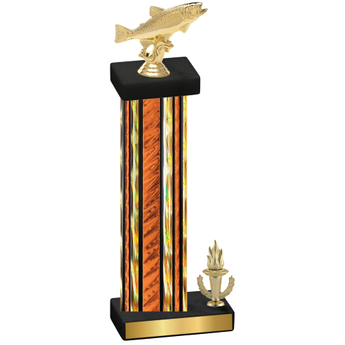 Accented Single Orange Glacier Victory Fishing Trophy