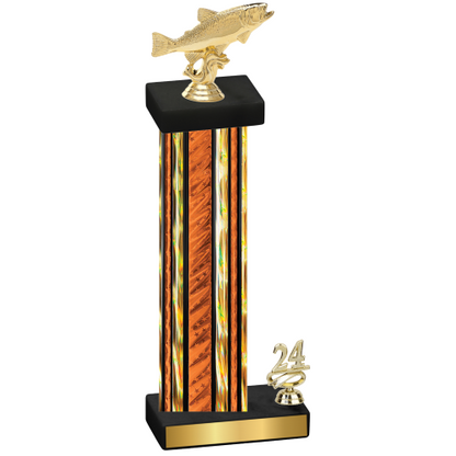 Accented Single Orange Glacier Year Fishing Trophy