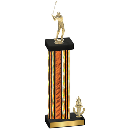 Accented Single Orange Glacier Victory Golf Trophy