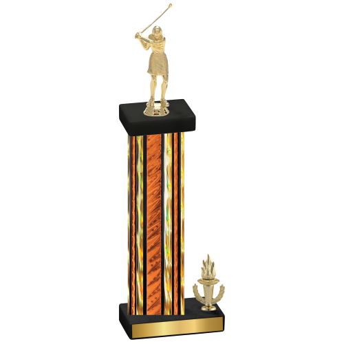 Accented Single Orange Glacier Victory Golf Trophy