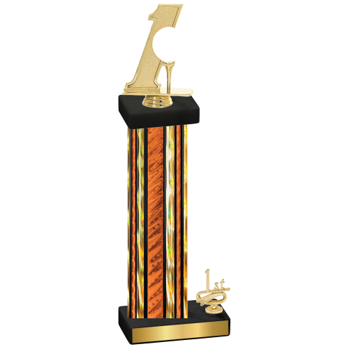 Accented Single Orange Glacier First Place Golf Trophy