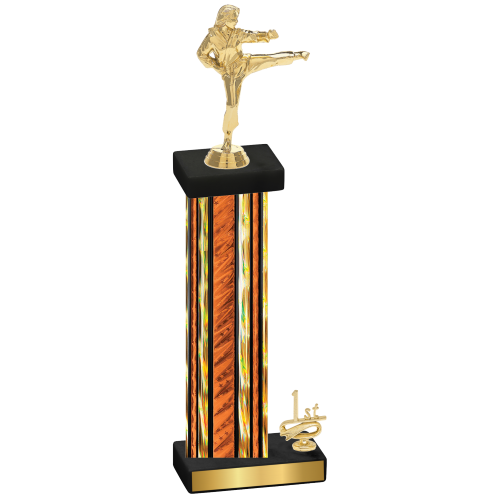 Accented Single Orange Glacier First Place Karate Trophy