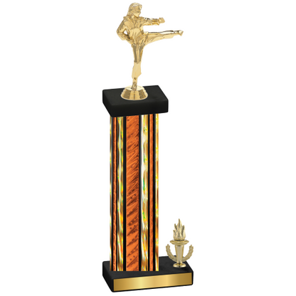 Accented Single Orange Glacier Victory Karate Trophy