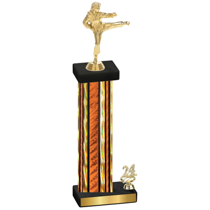 Accented Single Orange Glacier Year Karate Trophy