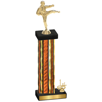 Accented Single Orange Glacier First Place Karate Trophy