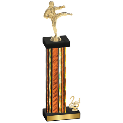 Accented Single Orange Glacier Second Place Karate Trophy