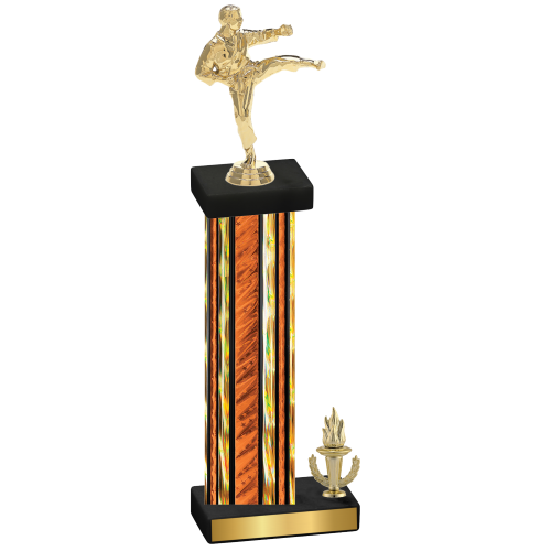 Accented Single Orange Glacier Victory Karate Trophy