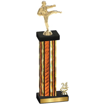 Accented Single Orange Glacier Year Karate Trophy