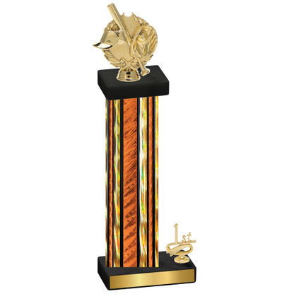 Accented Single Orange Glacier First Place Baseball Trophy