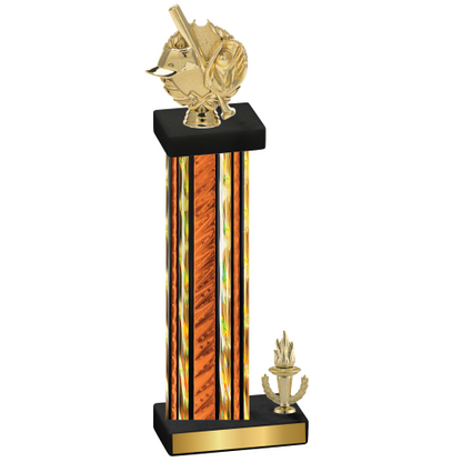 Accented Single Orange Glacier Victory Baseball Trophy