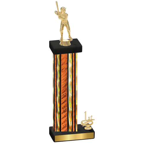 Accented Single Orange Glacier First Place Baseball Trophy