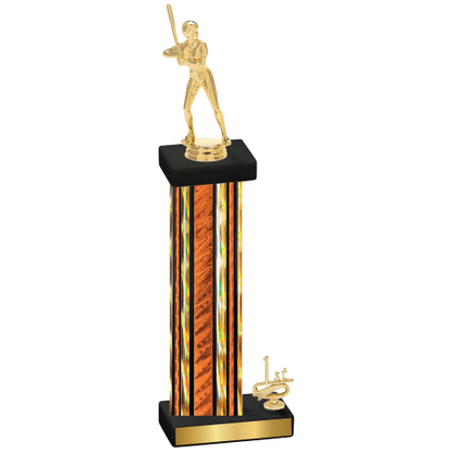 Accented Single Orange Glacier First Place Softball Trophy