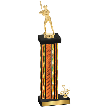 Accented Single Orange Glacier Third Place Softball Trophy