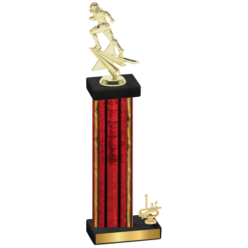 Accented Single Red Glacier First Place Football Trophy