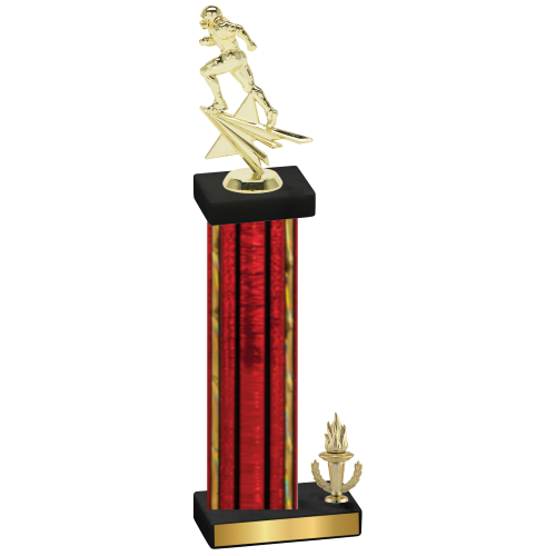 Accented Single Red Glacier Victory Football Trophy