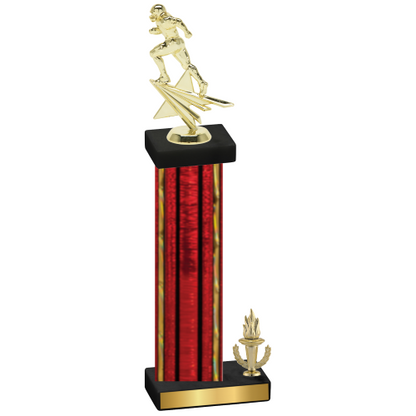 Accented Single Red Glacier Victory Football Trophy