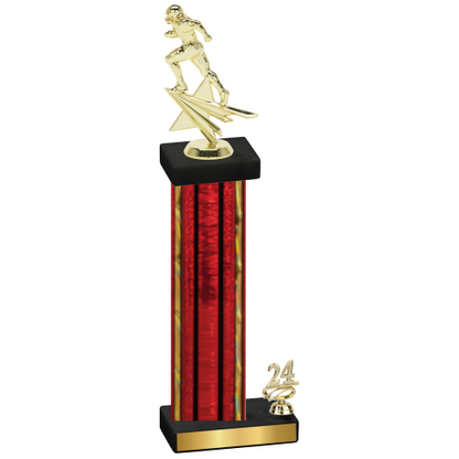 Accented Single Red Glacier Year Football Trophy