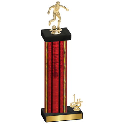 Accented Single Red Glacier First Place Soccer Trophy