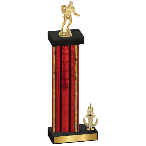 Accented Single Red Glacier Victory Rugby Trophy