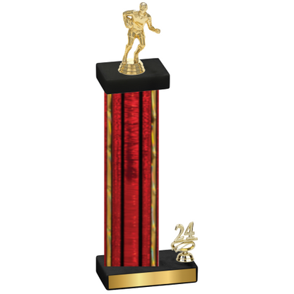 Accented Single Red Glacier Year Rugby Trophy