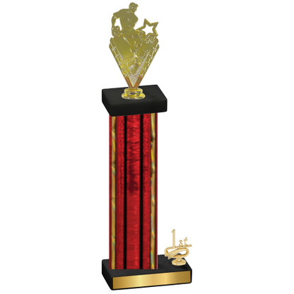 Accented Single Red Glacier First Place Rugby Trophy